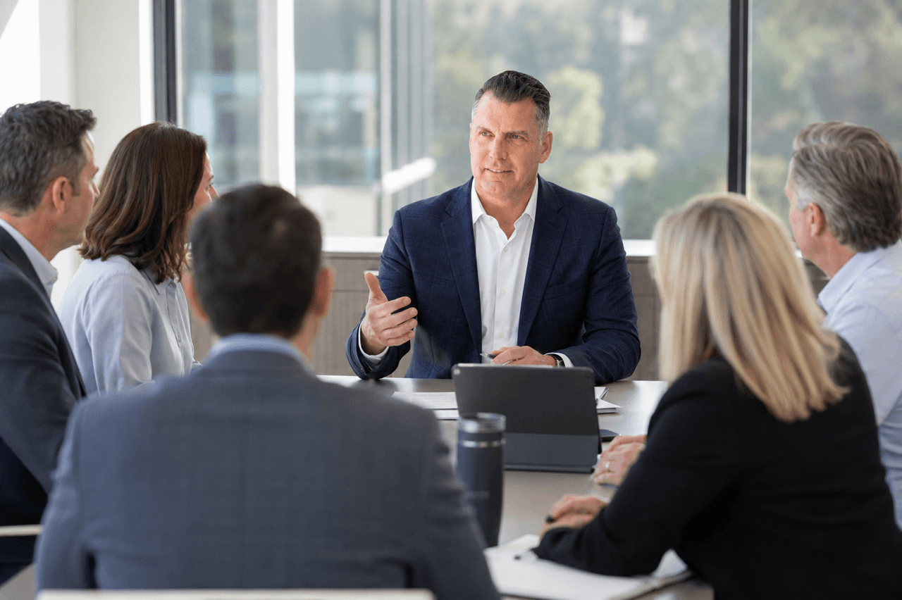 Don Knapp presenting to a client team